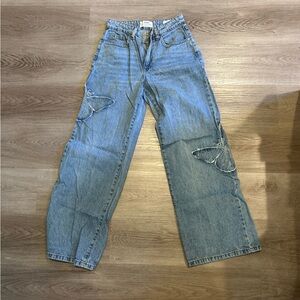 Cotton on wide leg jeans w butterfly details